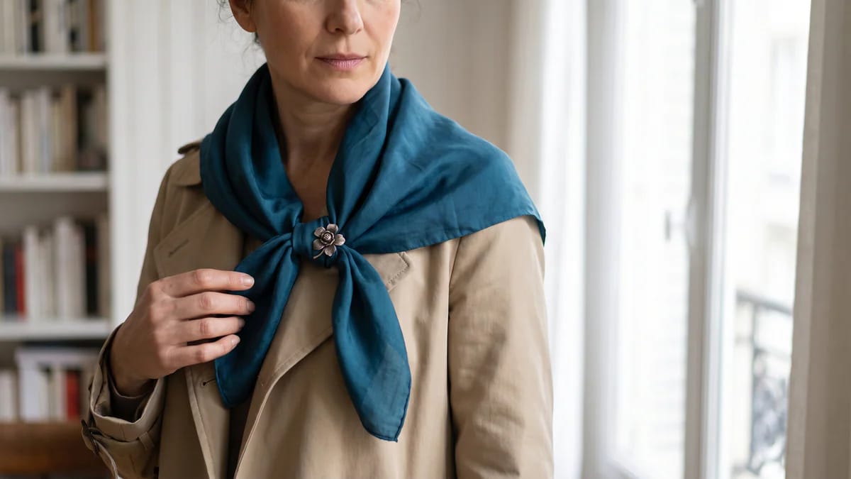 Nouer et fixer un foulard avec une broche