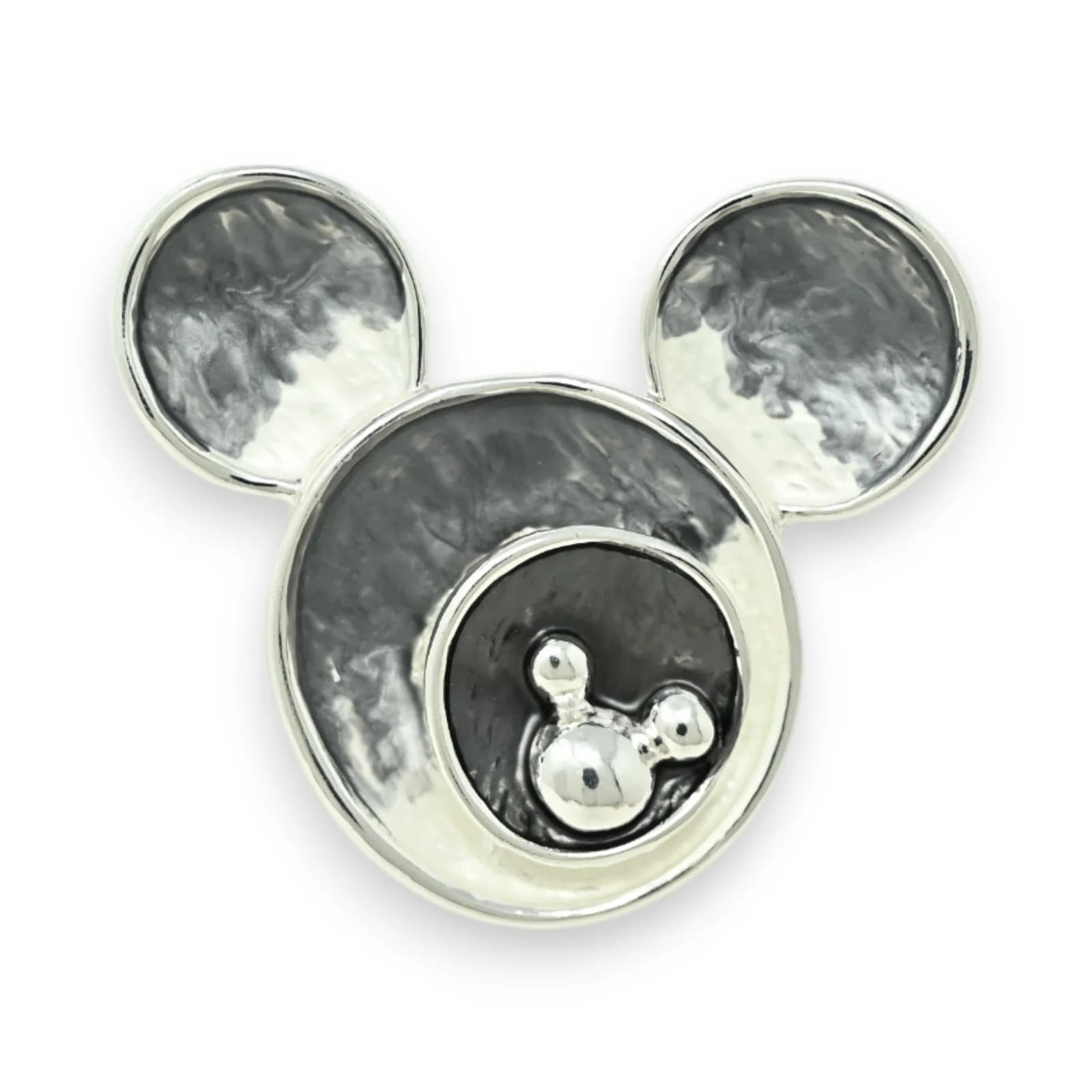 Broche Tête de Souris Grise Aimantée en Acier de Couleur Argentée, 5 cm