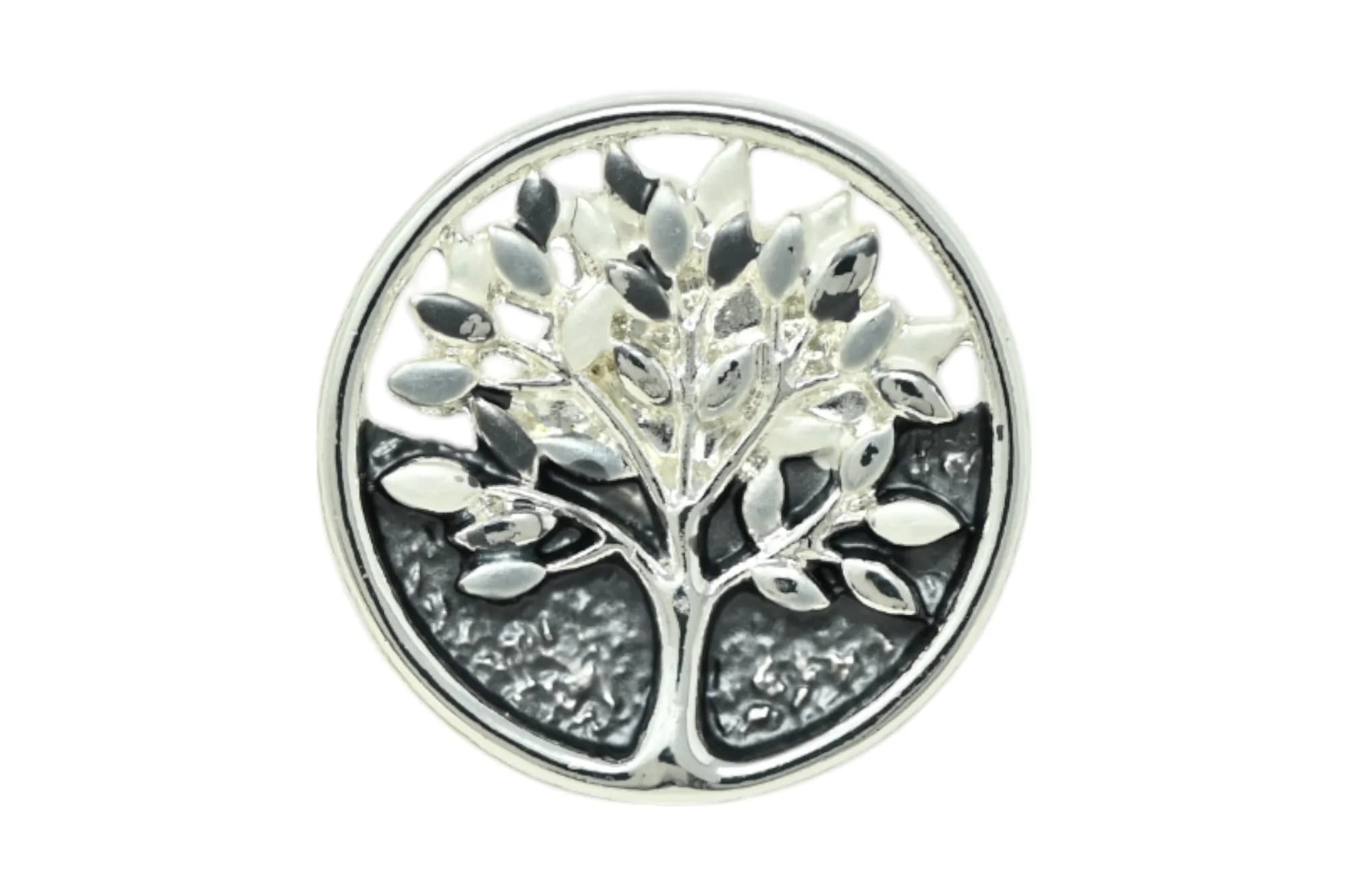 Petite Broche Arbre de Vie Magnétique en Acier Argenté de 2,8 cm