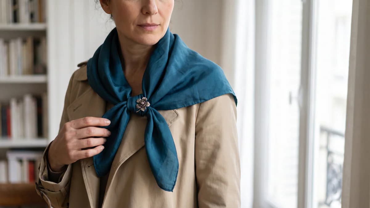 Nouer et fixer un foulard avec une broche